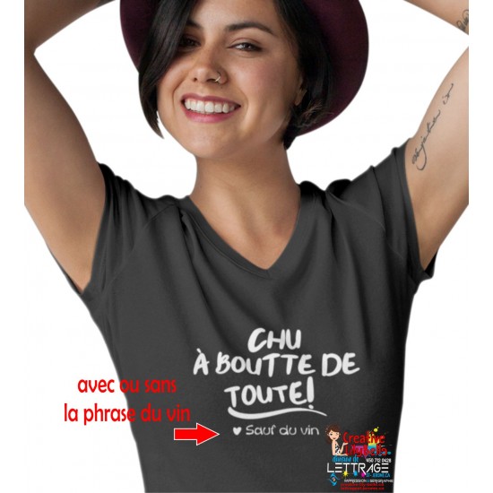 t-shirt CHU A BOUTTE de toute meme du vin ts4533